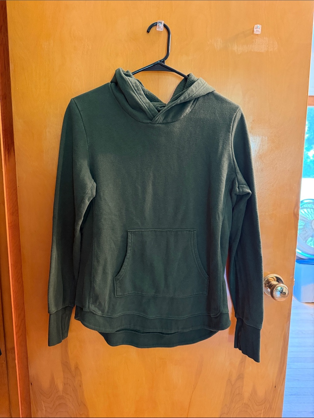 tek gear Olive Green Hooded Pullover with Kangaroo Pocket